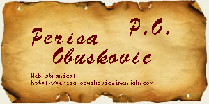 Periša Obušković vizit kartica
